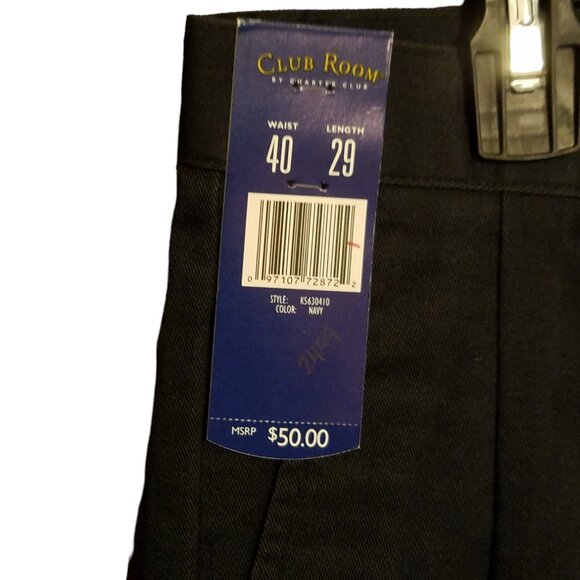 Men's Navy wrinkle free Khaki Pants size 40x29 NWT Stain Resistant - Picture 2 of 9